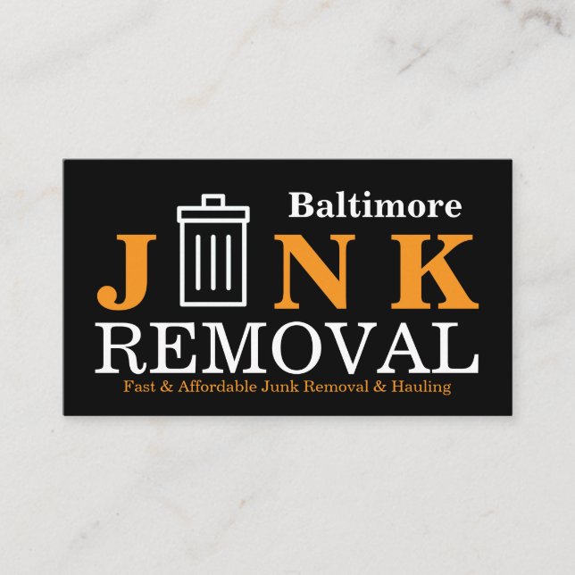 Junk Removal & Hauling Business Card (Front)