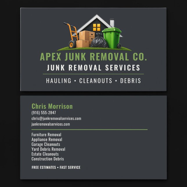 Junk Removal Professional Services Business Card (Creator Uploaded)