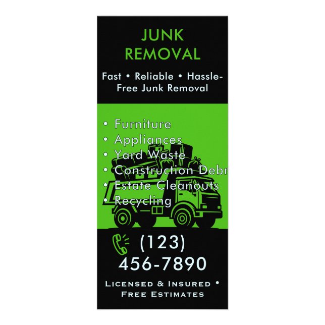 Junk Removal Rack Card - Custom Residential Haul (Front)