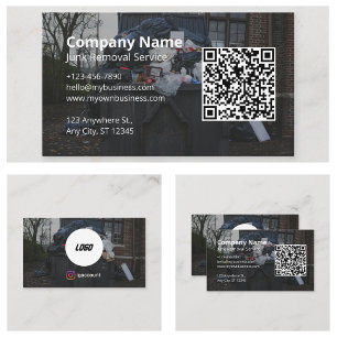 Junk Removal Service Details Logo QR Code Business Card