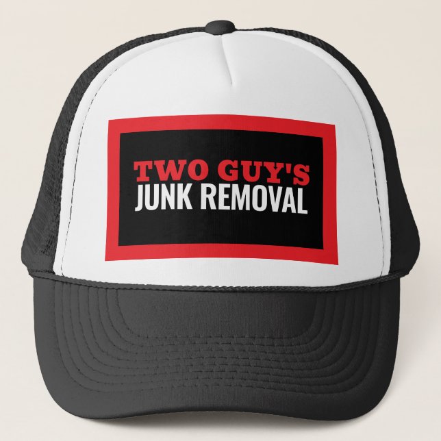 Junk Removal & Waste Hauling Red and Black Trucker Hat (Front)