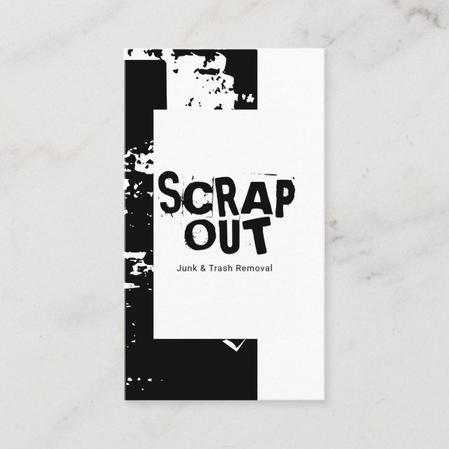 Junk Yard, Scrap Metal, Recycling Business Card (Front)