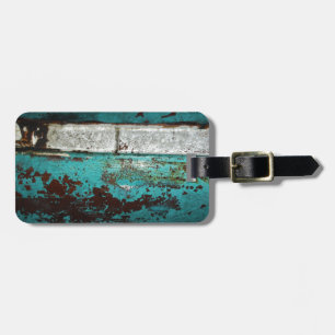 Junk Yard vintage car 50's teal aqua Luggage Tag