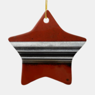 Junk Yard vintage car, Red and Silver Old Paint Ceramic Tree Decoration