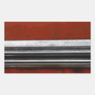 Junk Yard vintage car, Red and Silver Old Paint Rectangular Sticker