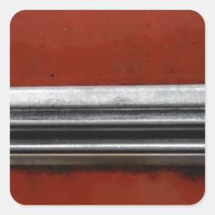 Junk Yard vintage car, Red and Silver Old Paint Square Sticker
