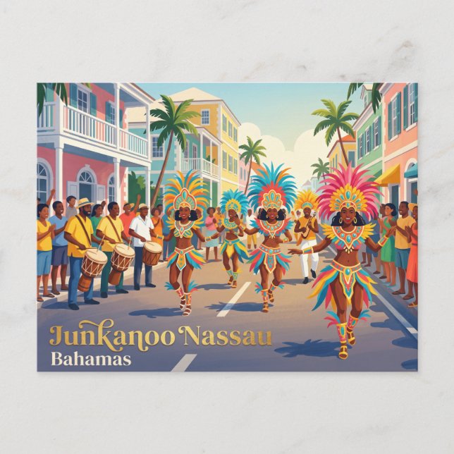 Junkanoo Nassau Bahamas Postcard (Front)
