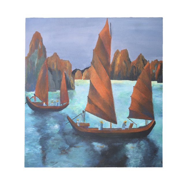 Junks In The Descending Dragon Bay Notepad (Front)