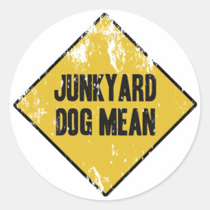 Junkyard Dog Mean Classic Round Sticker