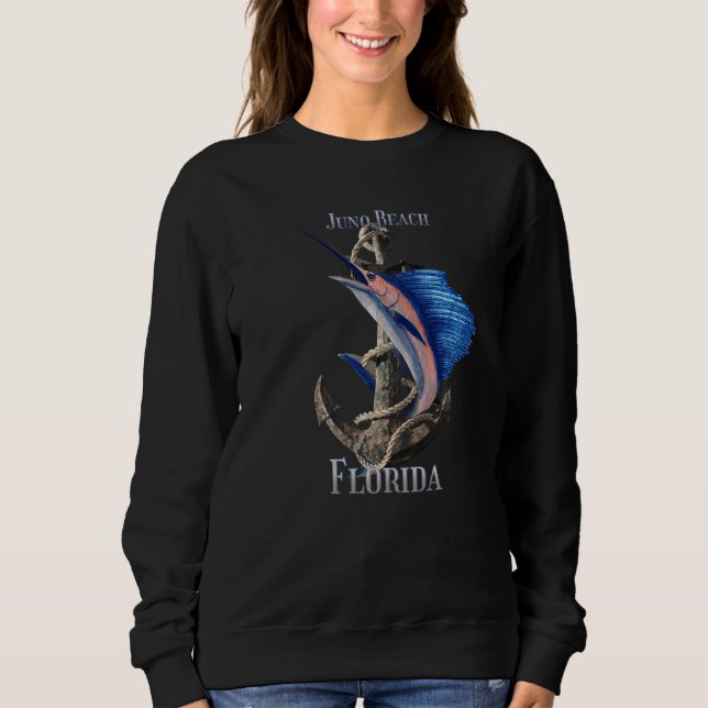 Juno Beach Florida Swordfish Marlin Ocean Fishing Sweatshirt (Front)