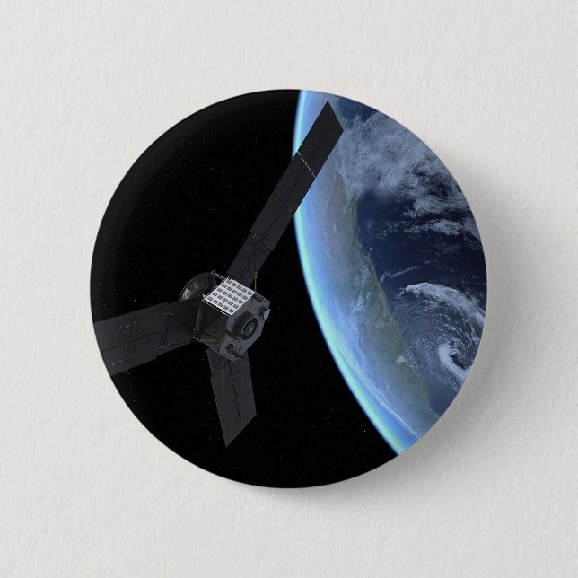 Juno Spacecraft During Its Earth Flyby 6 Cm Round Badge (Front)