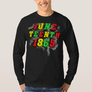 Junteenth 1865 Pride Black Girl Black Queen Melani T-Shirt