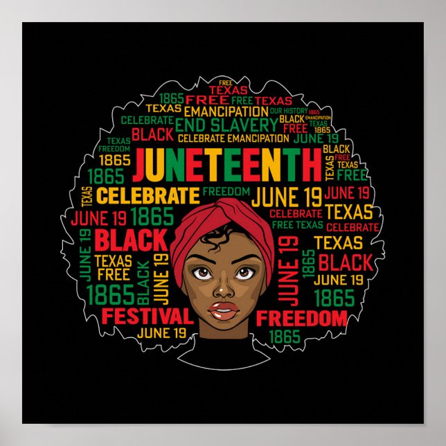 Junteenth Afro Lady Poster (Front)