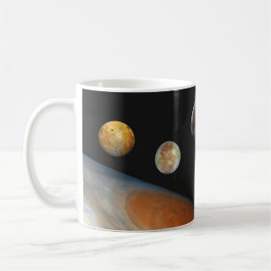Jupiter and Four Moons Galilean Satellites Coffee Mug