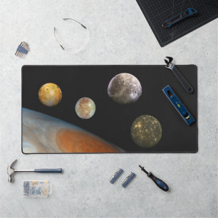 Jupiter and Four Moons Galilean Satellites Desk Mat