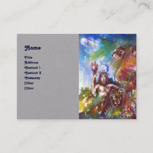 JUPITER AND LION Greek Mythology Grey Paper Business Card
