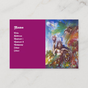 JUPITER AND LION , purple white blue brown Business Card