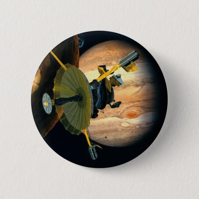 Jupiter and Lo Galileo probe 6 Cm Round Badge (Front)
