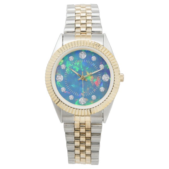 Jupiter Blue Fire Opal Diamond Solitaire Dial Watch (Front)