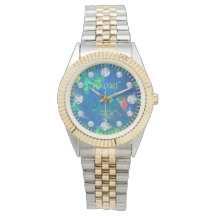 Jupiter Blue Sea Fire Opal Diamond Custom Name
