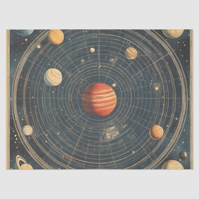 Jupiter-Centred Celestial Chart Design (2) Tissue Paper (Front)