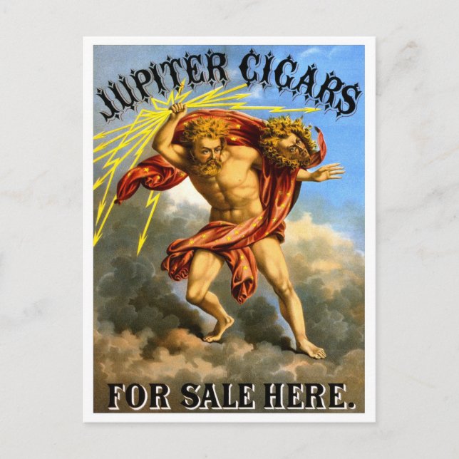 Jupiter Cigars, 1868 Postcard (Front)