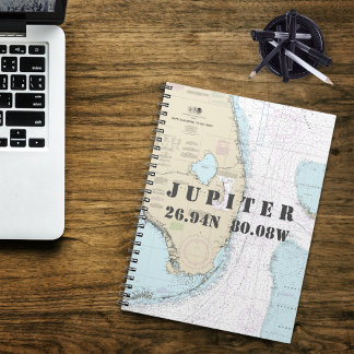 Jupiter FL Latitude Longitude Nautical Chart Notebook