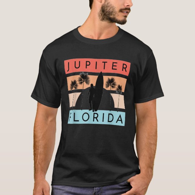 Jupiter Florida Beach Surfing Summer Vacation Vint T-Shirt (Front)