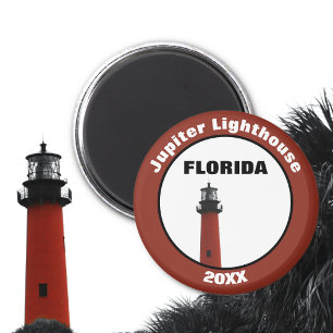 Jupiter Florida Lighthouse Photographic Red Magnet
