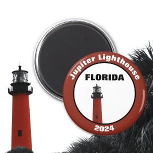 Jupiter Florida Lighthouse Photographic Red Magnet
