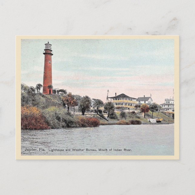 Jupiter Florida Lighthouse vintage Postcard (Front)