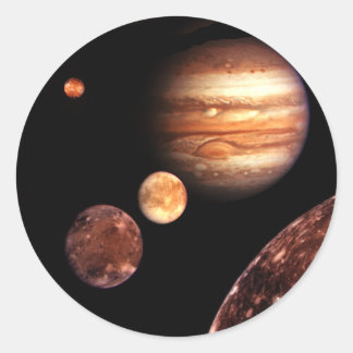 Jupiter Galilean Moons Space & Astronomy Gifts Classic Round Sticker