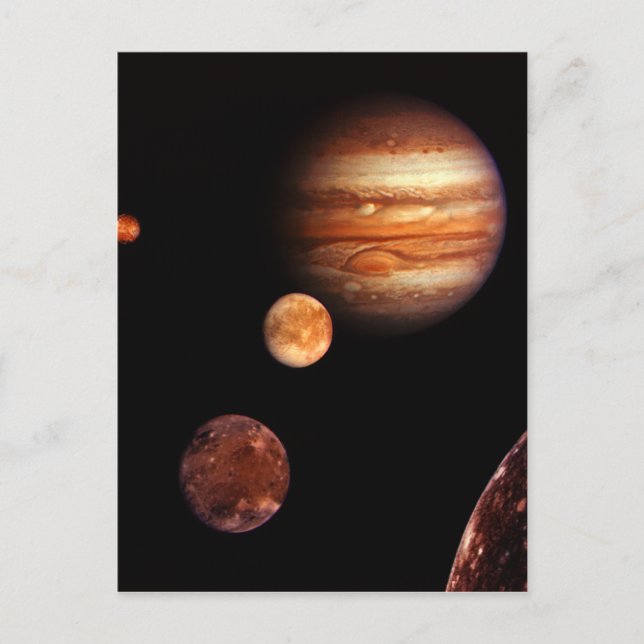 Jupiter Galilean Satellites NASA Postcard (Front)
