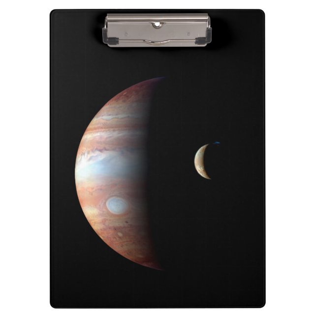 Jupiter Gas Giant Planet & Io Galilean Moon Clipboard (Front)
