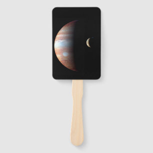 Jupiter Gas Giant Planet & Io Galilean Moon Hand Fan