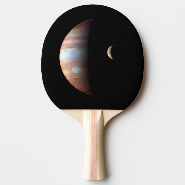 Jupiter Gas Giant Planet & Io Galilean Moon Ping Pong Paddle (Front)