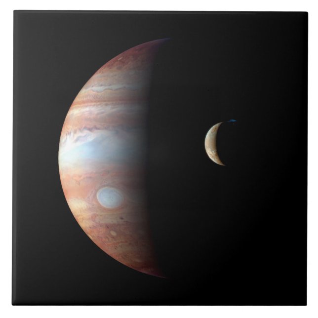 Jupiter Gas Giant Planet & Io Galilean Moon Tile (Front)