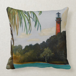 Jupiter Inlet Lighthouse Throw Pillow