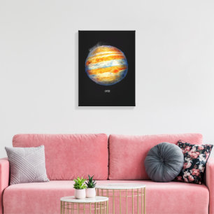 Jupiter Planet Artwork – Cosmic Space Illustration Canvas Print