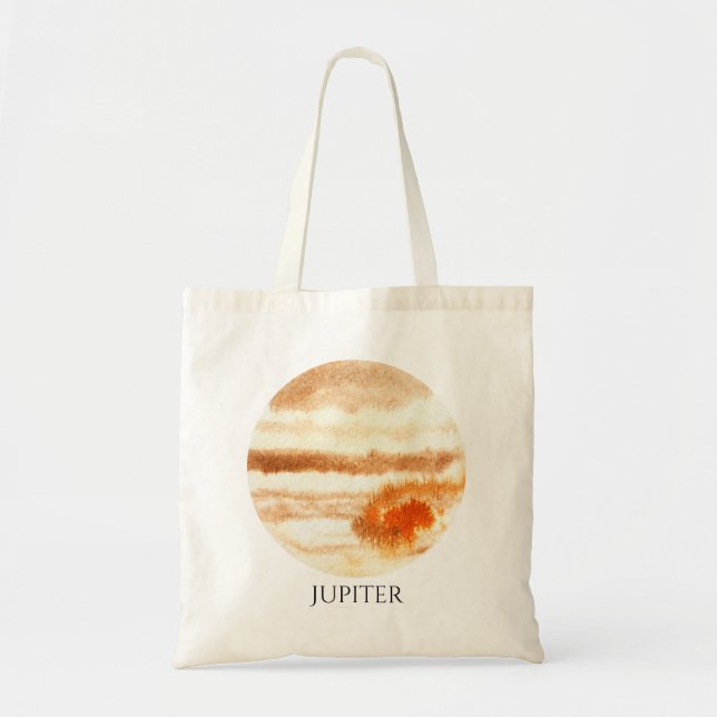 Jupiter Planet Watercolor Tote Bag (Front)
