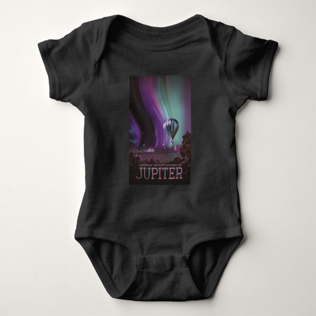 Jupiter Travel by Hot Air Balloon Bighty Auroras Baby Bodysuit (Front)