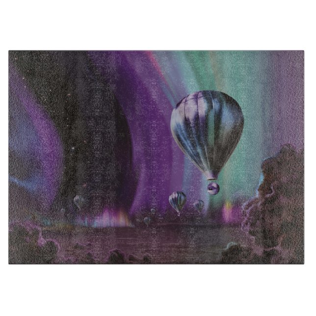Jupiter Travel by Hot Air Balloon Bighty Auroras Cutting Board (Front)