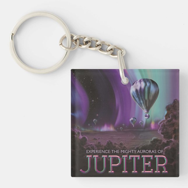Jupiter Travel by Hot Air Balloon Bighty Auroras Key Ring (Front)