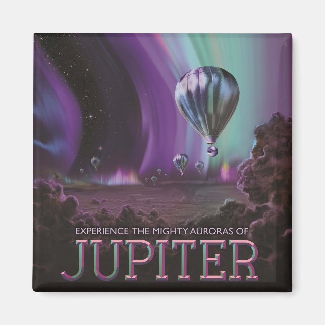 Jupiter Travel by Hot Air Balloon Bighty Auroras Magnet (Front)