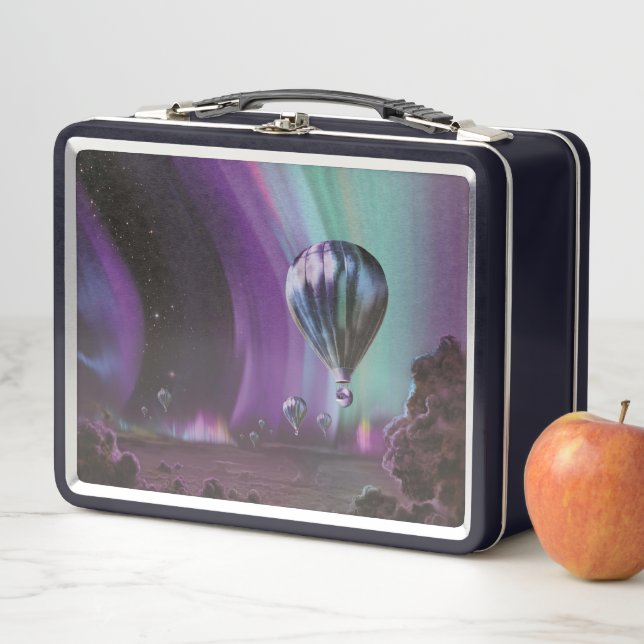 Jupiter Travel by Hot Air Balloon Bighty Auroras Metal Lunch Box (In Situ)