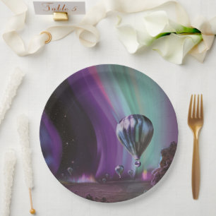 Jupiter Travel by Hot Air Balloon Bighty Auroras Paper Plate