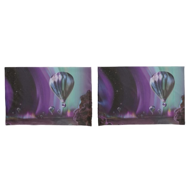 Jupiter Travel by Hot Air Balloon Bighty Auroras Pillowcase (Front-Set)