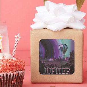 Jupiter Travel by Hot Air Balloon Bighty Auroras Square Sticker