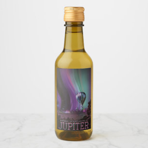 Jupiter Travel by Hot Air Balloon Bighty Auroras Wine Label