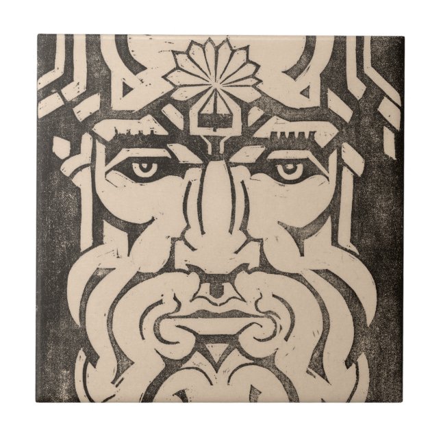 Jupiter Zeus King of Gods Greek Mythology Black Tile (Front)
